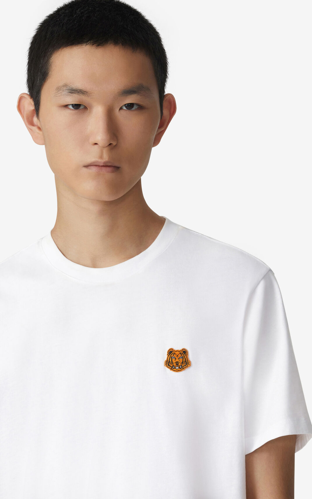 Camiseta Kenzo Tiger Crest Masculino - Branco | 023QPNESK